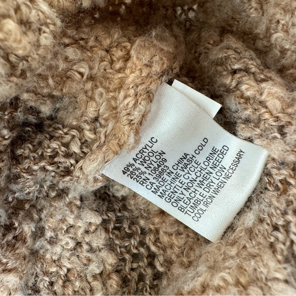 Gianni Bini sweater boiled wool boucle open knit cowl neck crop large - Picture 9 of 11